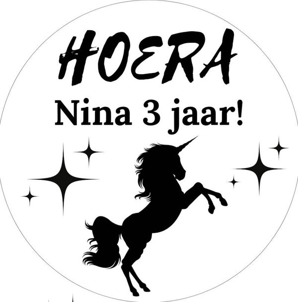 Gepersonaliseerde traktatiestickers | Unicorn