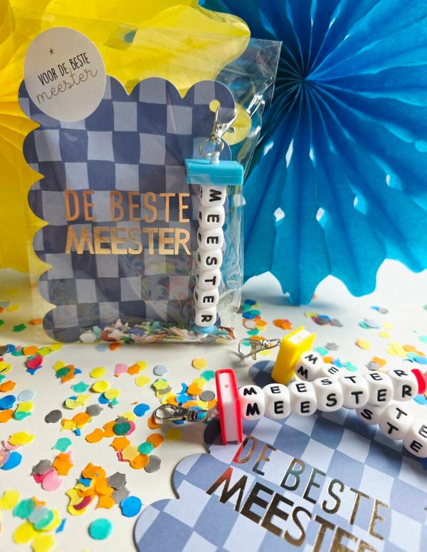Cadeautje voor de meester sleutelhanger | Meester traktatie