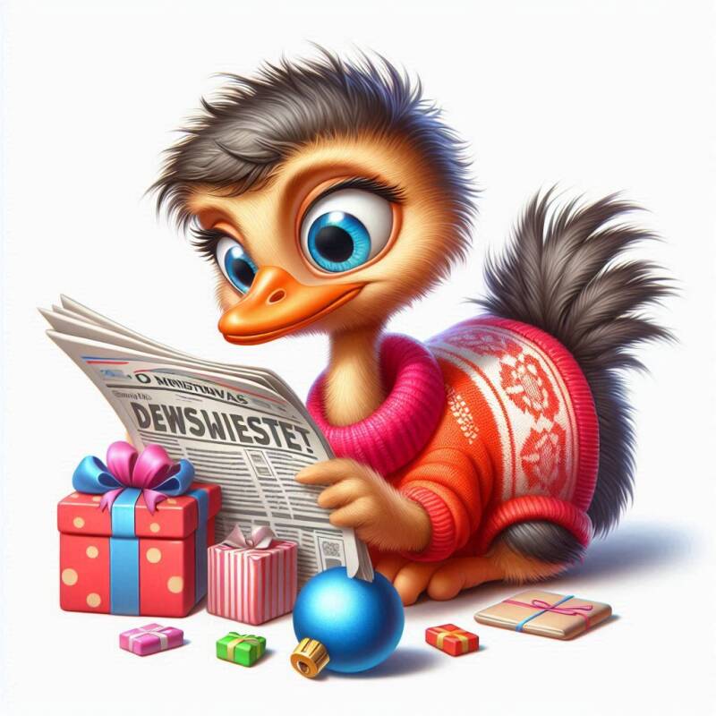 Oscar de mascotte leest de nieuwsbrief