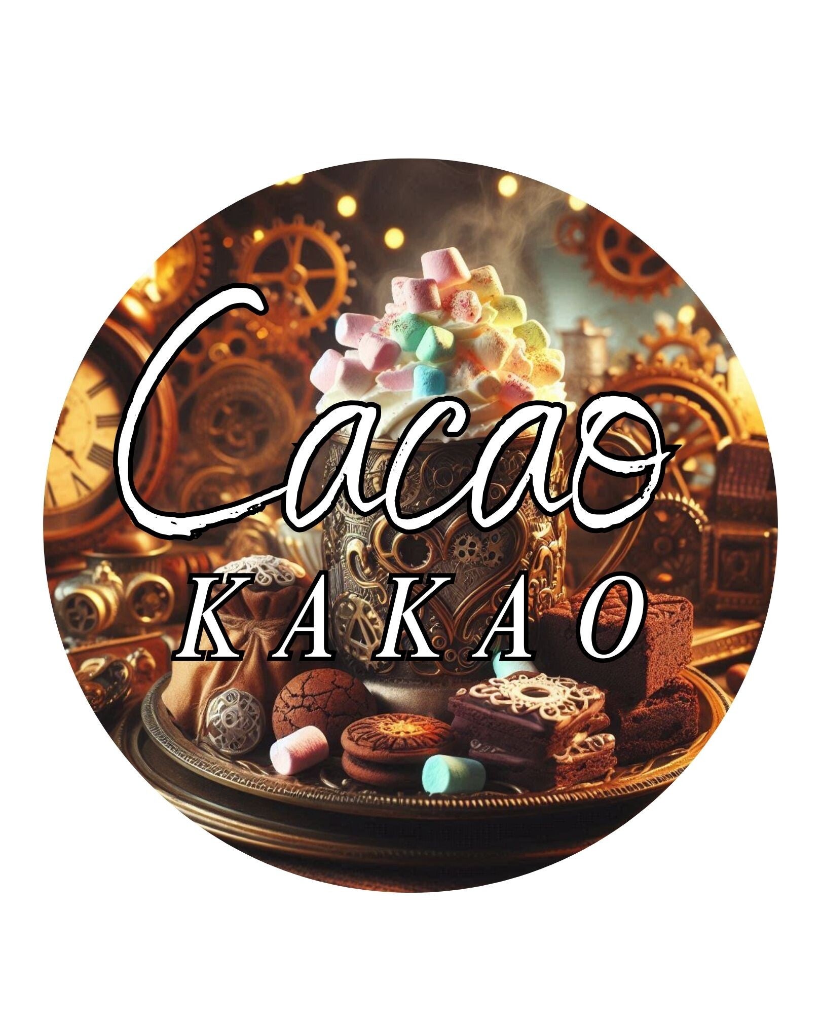 warme cacao met de woorden cacao kakao