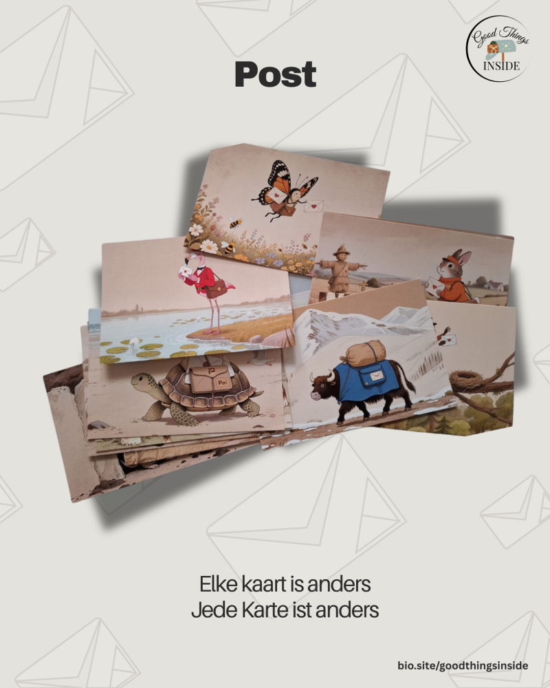 overzicht kaarten voor bij pakket met thema postbode