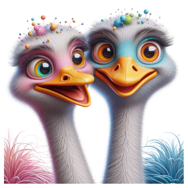 oscar en een andere struisvogel