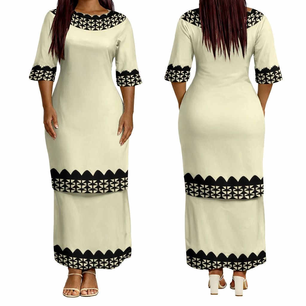 Polynesian Elegant Cream and Black Puletaha