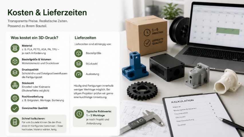3D-Druck Service - Kosten und Lieferzeiten erklärt
