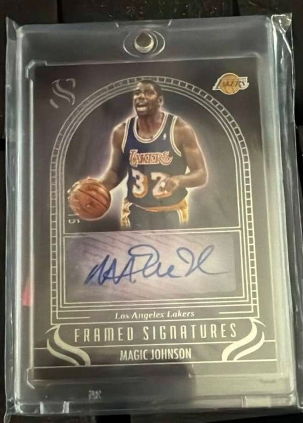 2024-25 Framed Signatures 4/15 Magic Johnson Auto