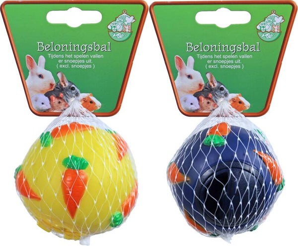 Boon beloningsbal voor knaagdieren en fretten, wortel print