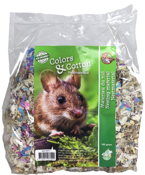 Eco Friendly nestmateriaal colors & cotton, 165 gram assorti
