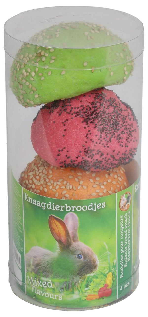 Knaagdierbroodjes mixed flavours - 4 stuks