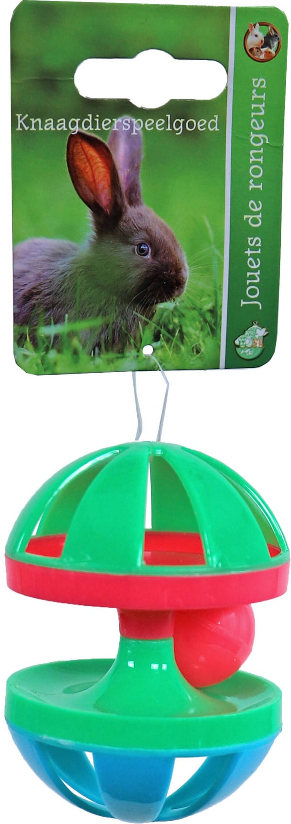 Plastic knaagdier diabolo met bel 10cm.