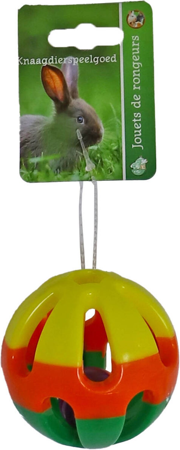 Plastic Knaagdierbal met bel 7,5cm.