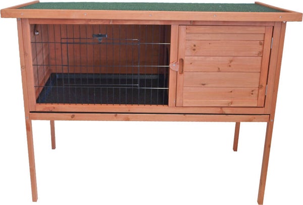 Boon konijnenhok bouwpakket met opklapbaar dak, bruin 117x61x92 cm.