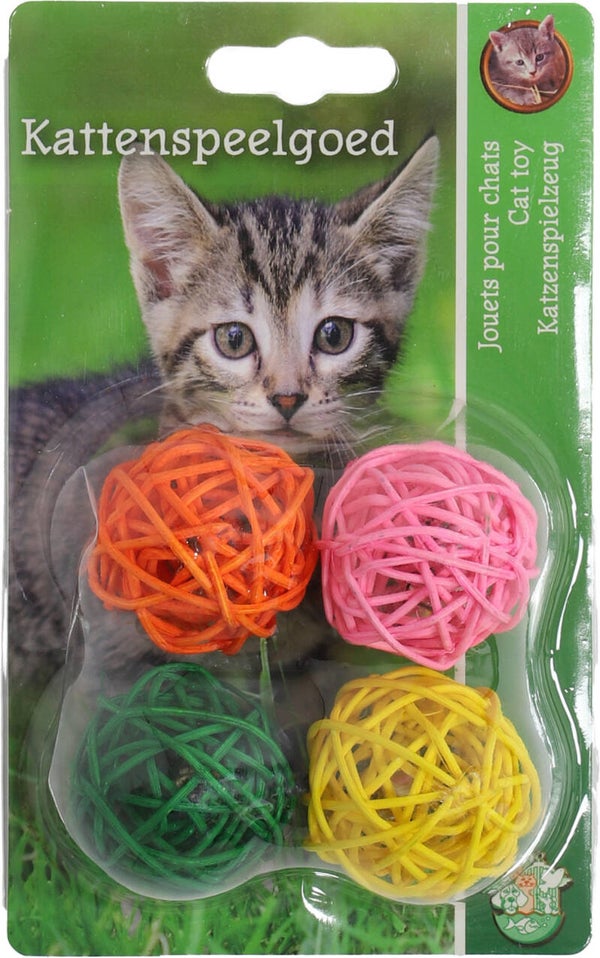 kat speelgoed rotanbal+bel 4stuks