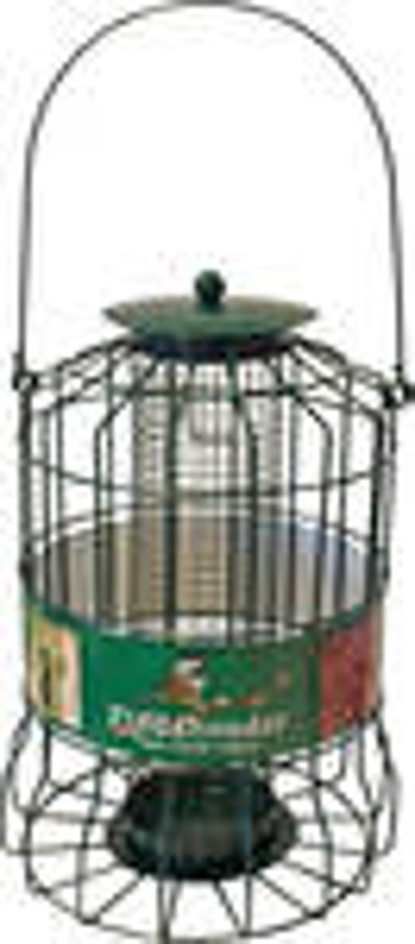 Metalen pindahouder groen voor kleine vogels, 24x Ø 17 cm.