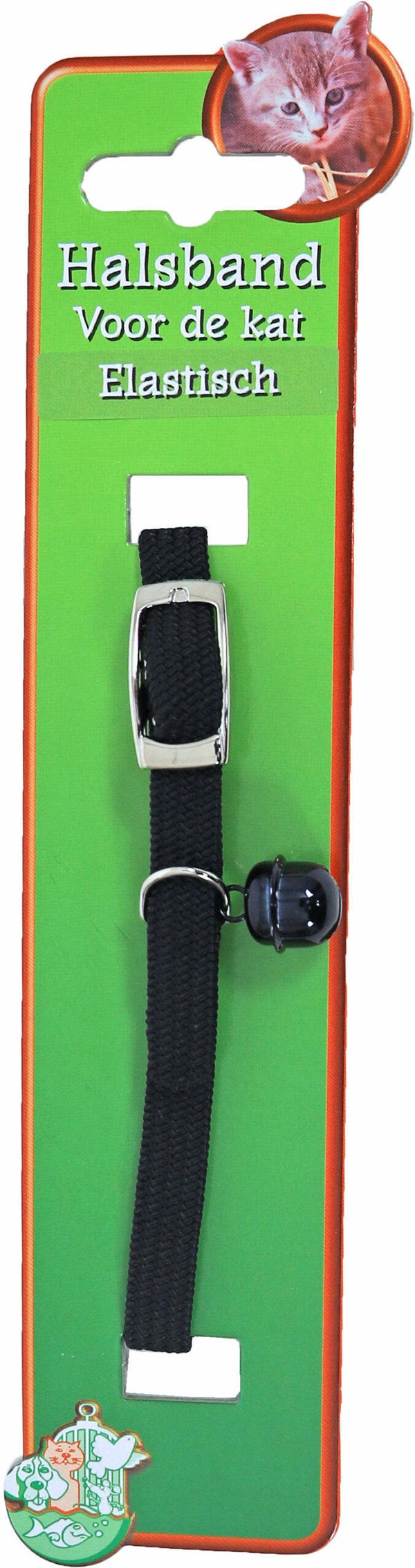 Kattenhalsband elastisch - zwart