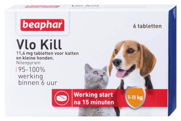 Vlo Kill+ kat en hond tot 11kg - 6st.