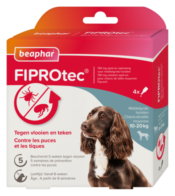 Fiprotec Spot-On hond 10-20kg - 4 pipetten