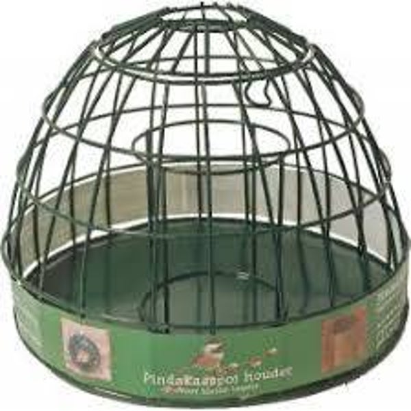 Pindakaaspot houder metaal voor kleine vogels 25 x 19cm. groen