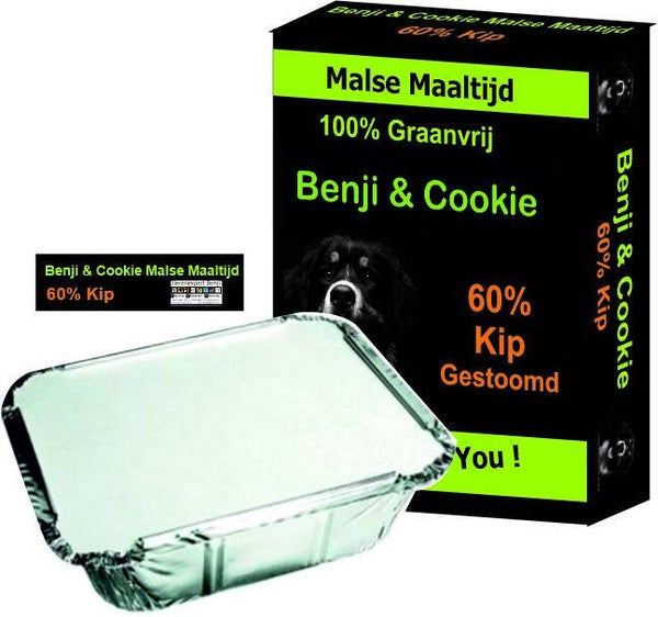 Benji & Cookie Malse Maaltijd Gestoomde Kip 395gr.