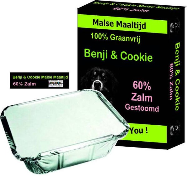 Benji & Cookie Malse Maaltijd Gestoomde Zalm 395gr.