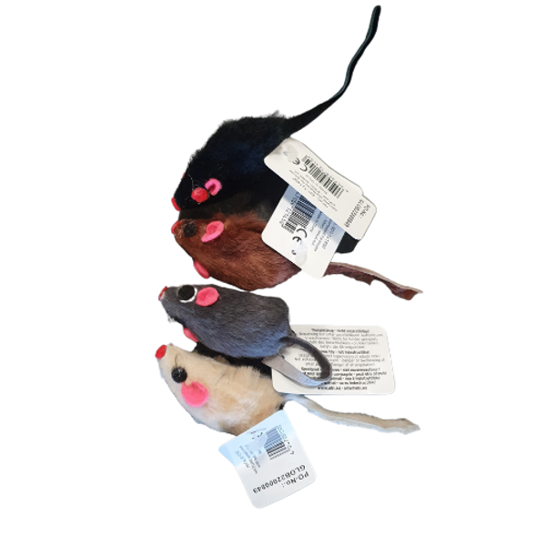 Bontmuis met ratel (div. kleuren)