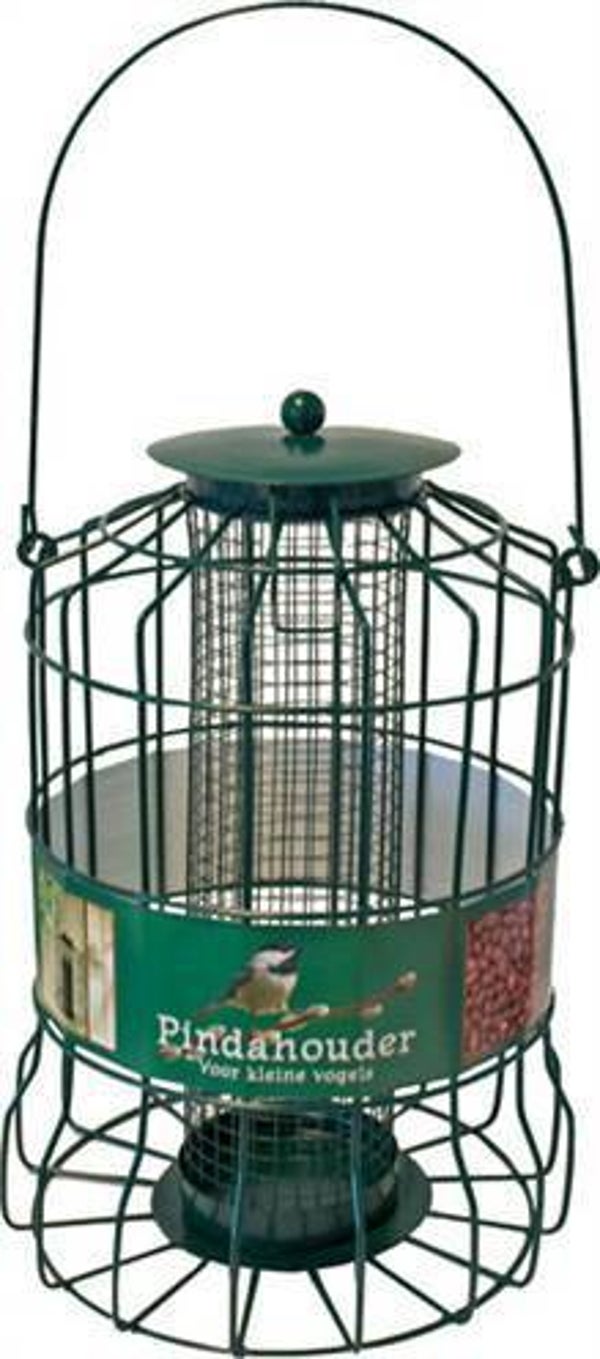 Pinda houder metaal groen voor kleine vogels