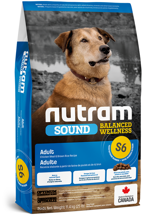 Nutram Dog Adult S6 - Kip & Bruine Rijst - SOUND