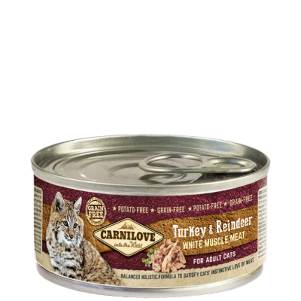 Carnilove blik - Turkey & Reindeer cat - 100gr.