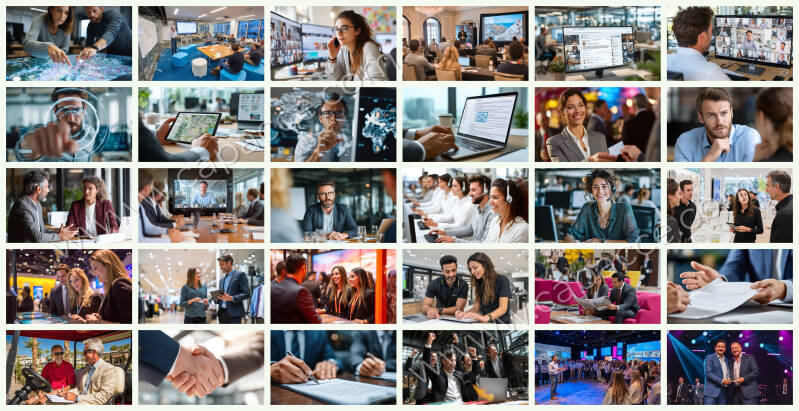 Pack de 30 imágenes de Área Comercial para la creación de videos empresariales