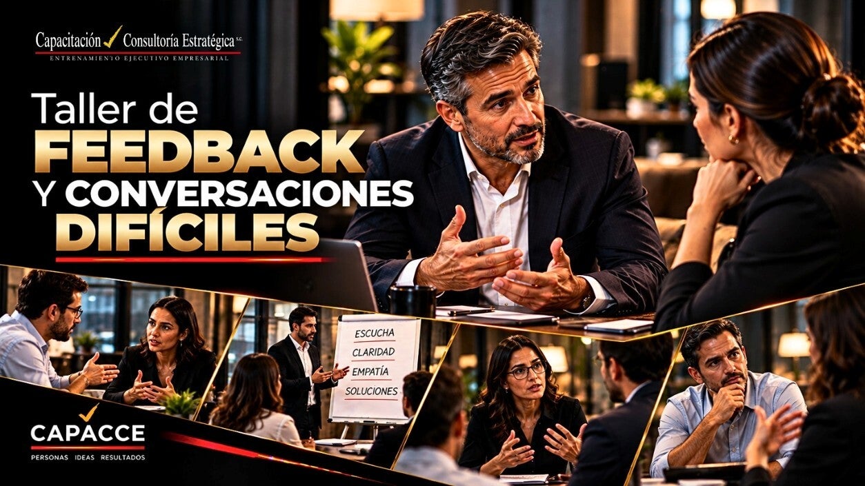 Taller empresarial de feedback y conversaciones difíciles para mejorar la comunicación, el liderazgo y la retroalimentación en equipos de trabajo.