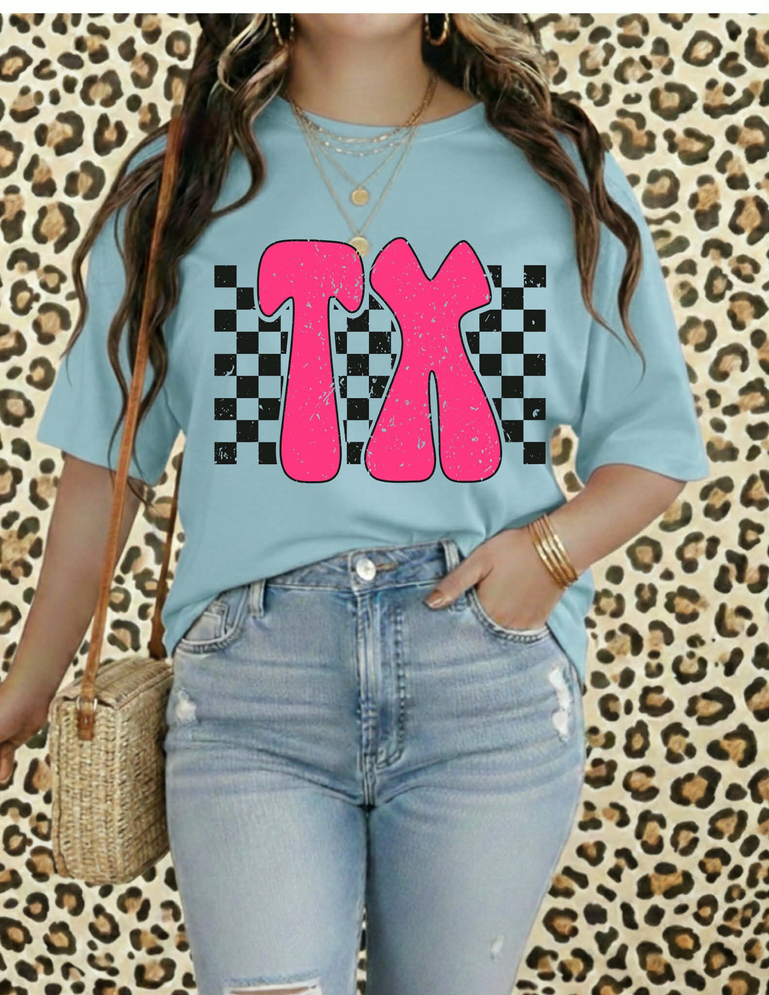 TX checkered Tee