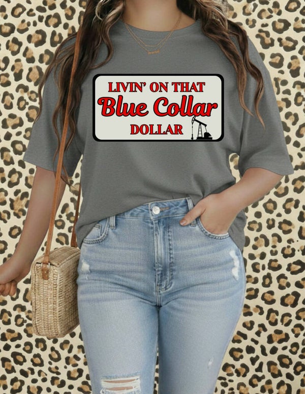 red, blue coller dollar