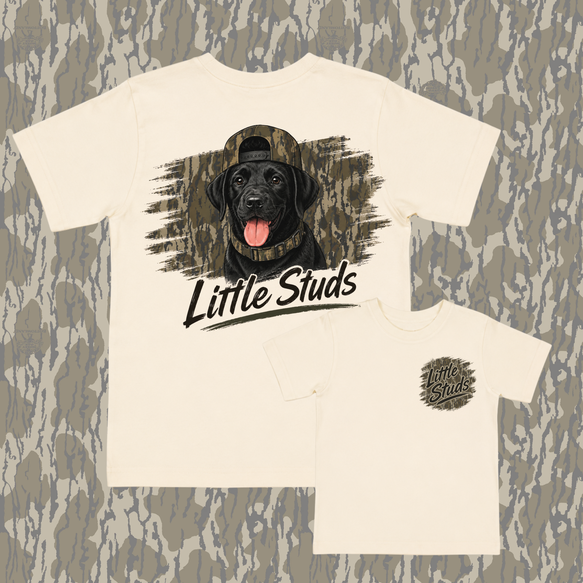 Camo/Dog Little Studs Tee