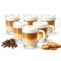 6er Set Latte Macchiato Gläser mit Henkel 230 ml