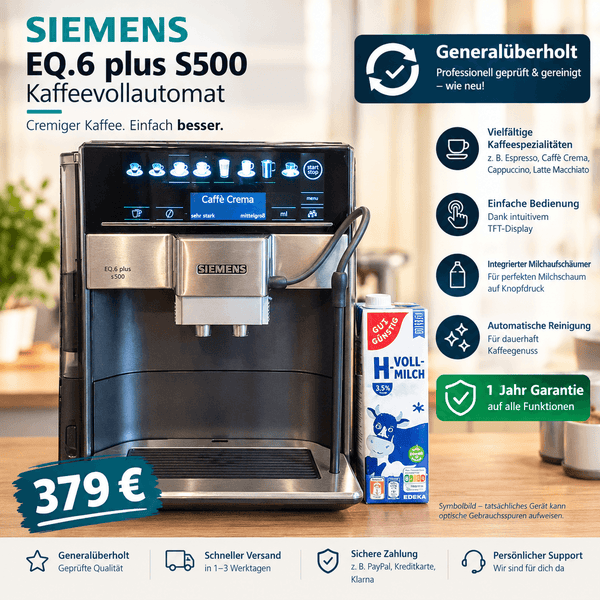 Refurbished Kaffeevollautomat Siemens EQ.6 plus S500