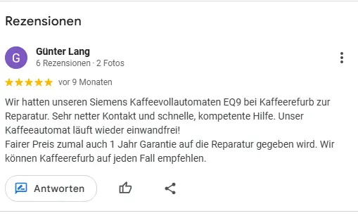 5-Sterne-Bewertungen für Kaffeerefurb