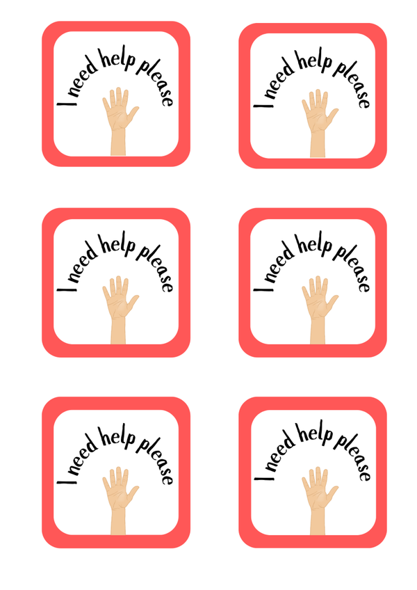 Printable I need help, communication cards, visual support, classroom & special needs visual cards