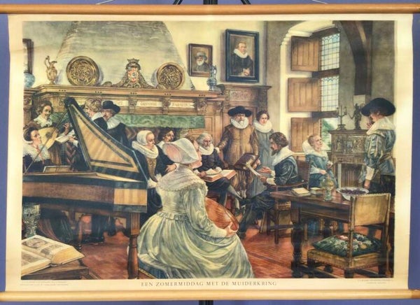 Oude Schoolkaart Een Zomermidddag met de Muiderkring