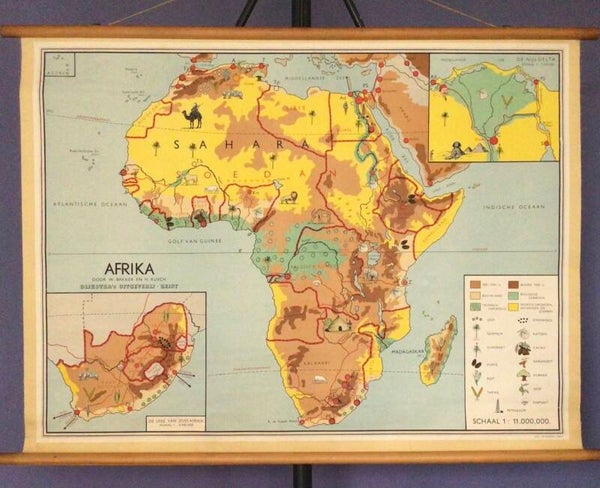 Oude Schoolkaart Afrika