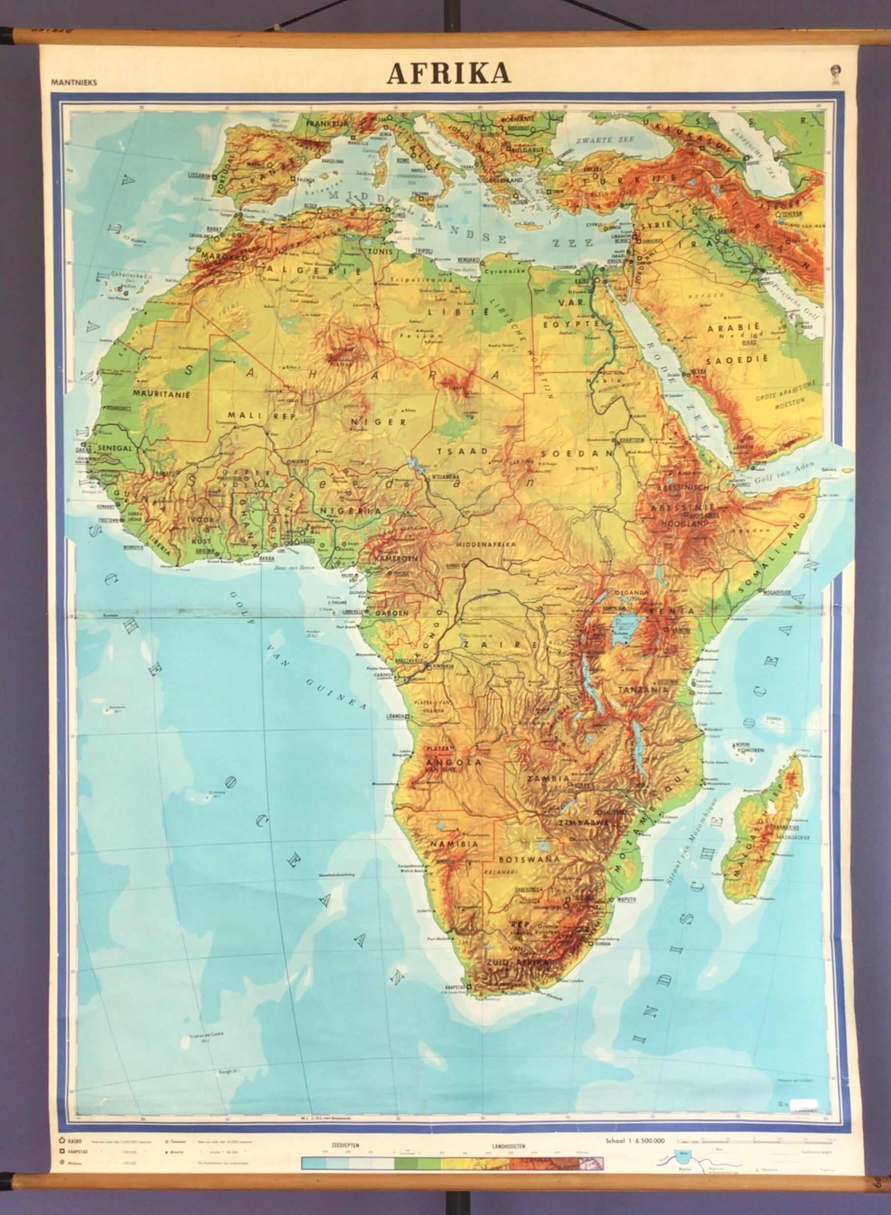 Oude Schoolkaart Afrika