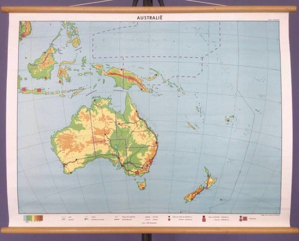 Oude Schoolkaart Australië