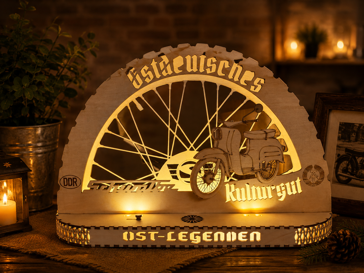 Schwibbogen Simson Schwalbe mit Sound original