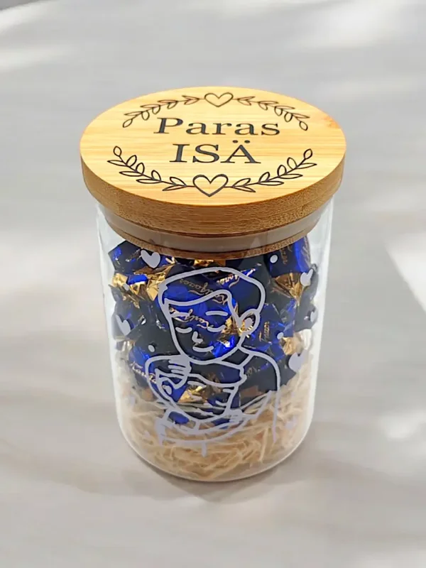 Isänpäivän suklaapurkki – personoitu lahja isälle