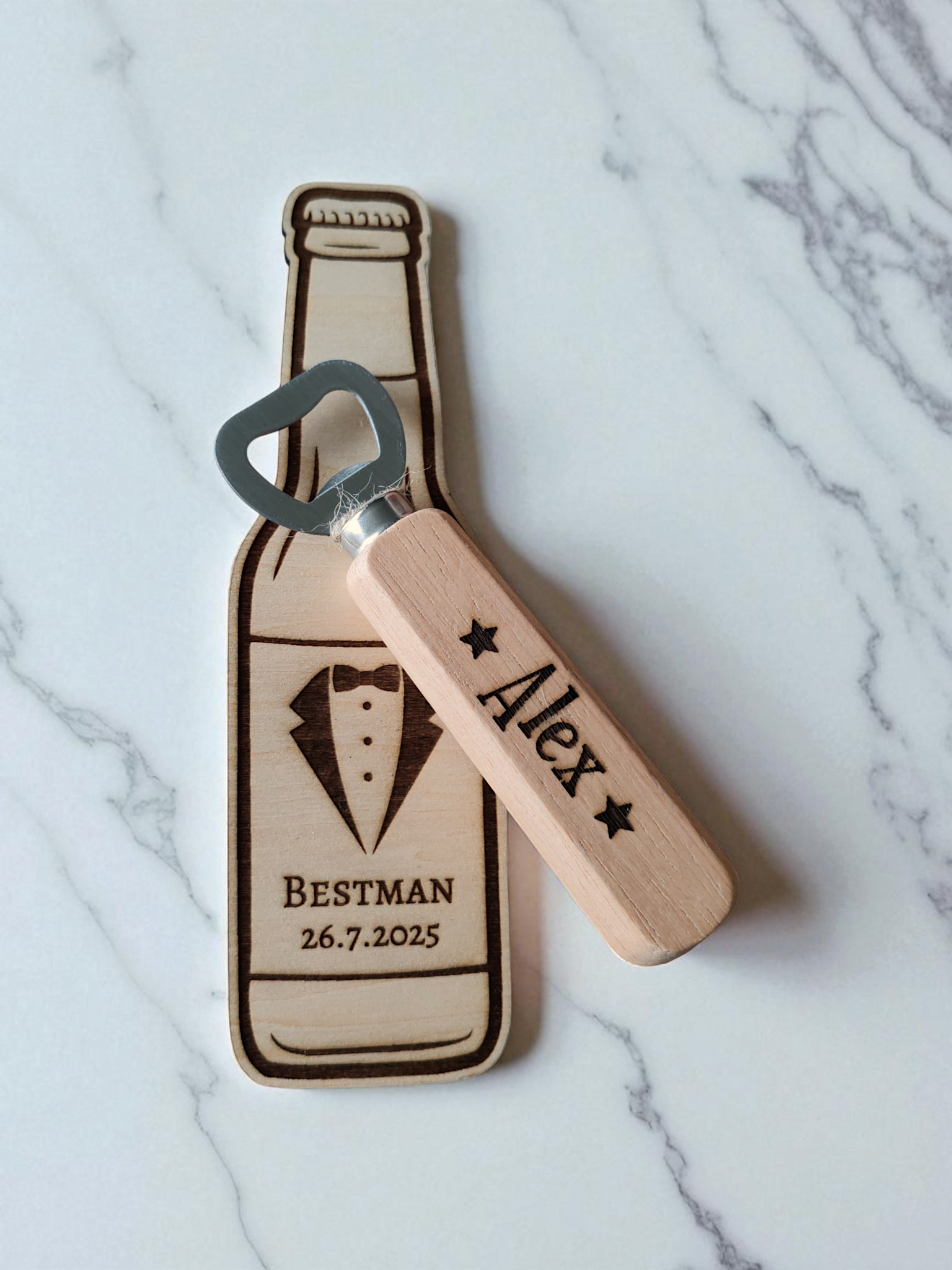 Pullonavaaja Omalla Tekstillä - Personoitu Laserkaiverrettu Avaaja