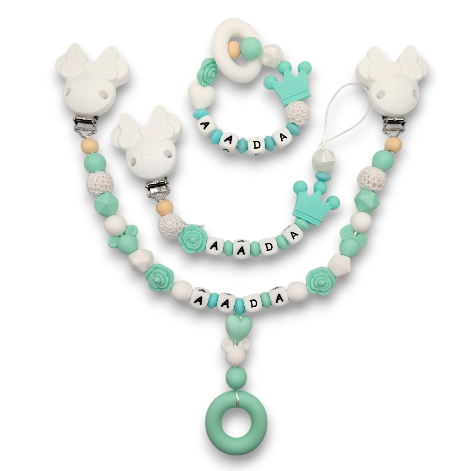 Tuttinauha, vaunulelu ja pururengas vihreä