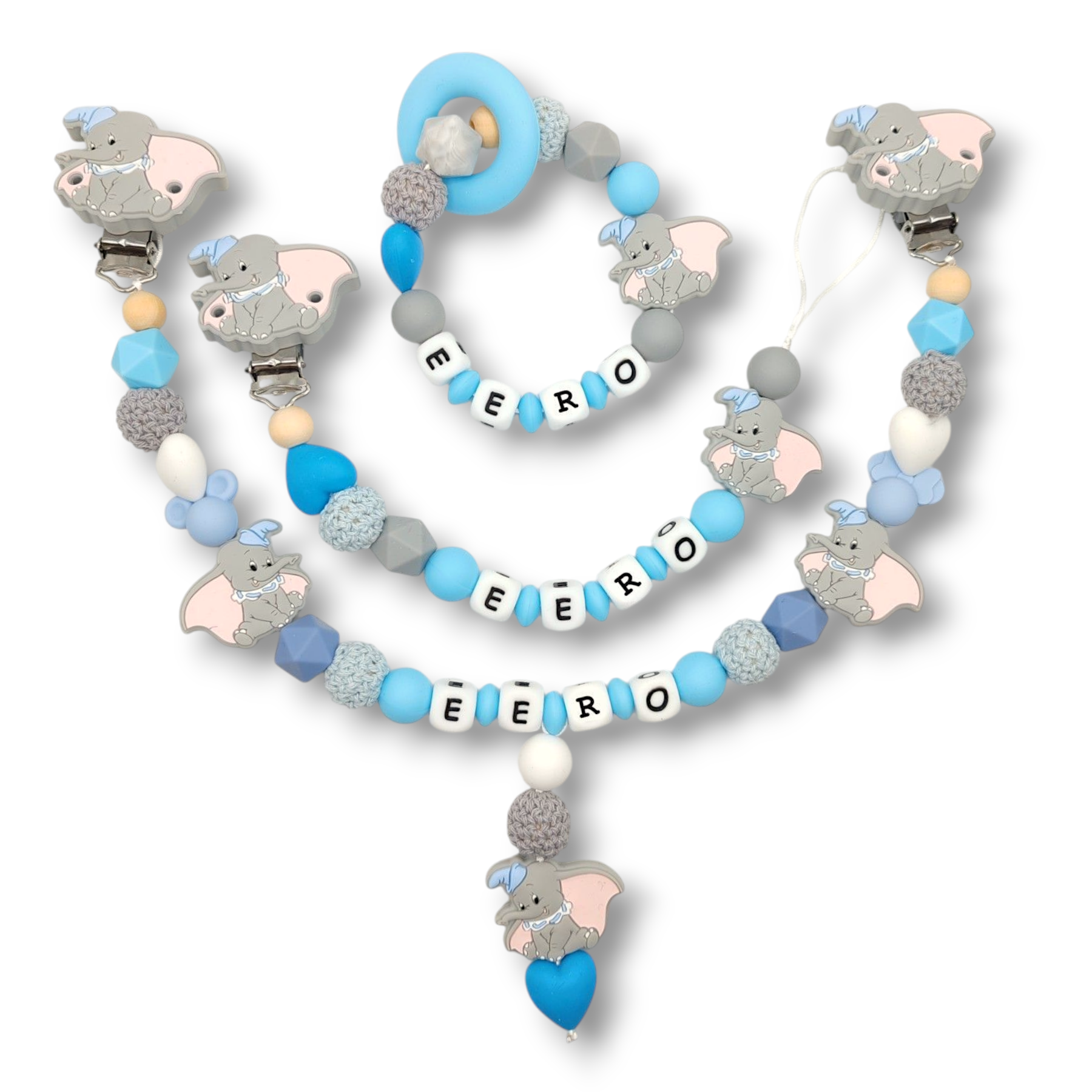 Tuttinauha, vaunulelu ja pururengas elefantti