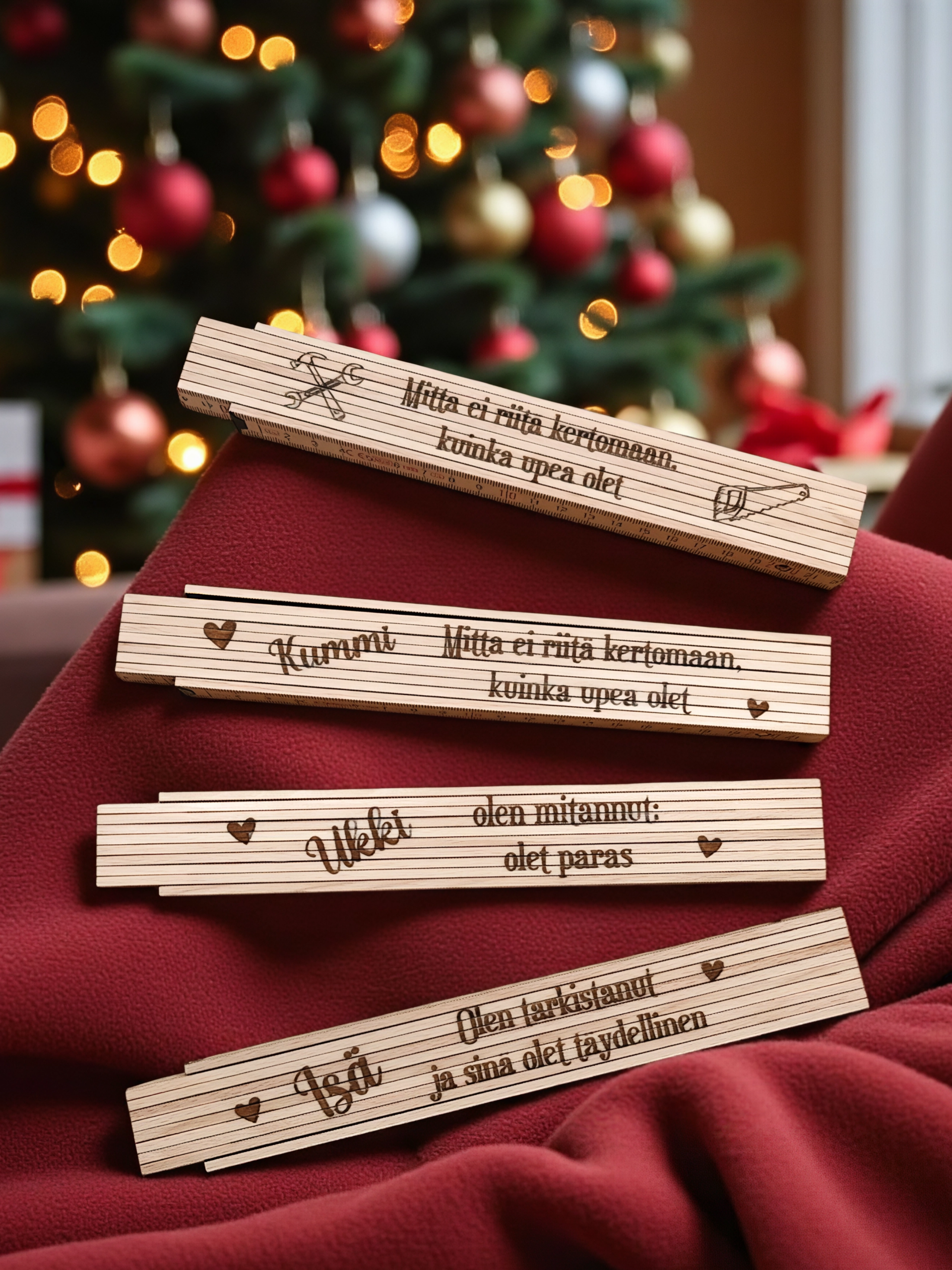 Taitettava Metrimitta Omalla Tekstillä - Personoitu Mittalaite