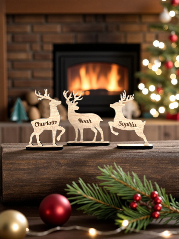 Personoitu Puinen Poro Joulukoriste Nimellä