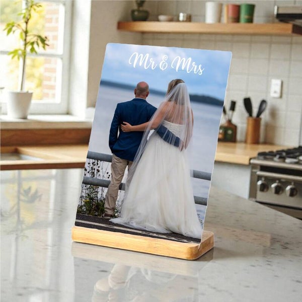 Premium Metallivalokuva Puutelineellä - Personoitava