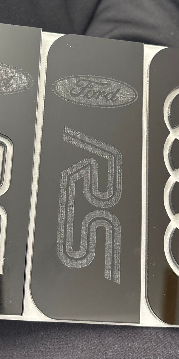 Share 2x 4D Acrylic Stylish Number Plate FORD RS Stickers Side Badges STYLE 2