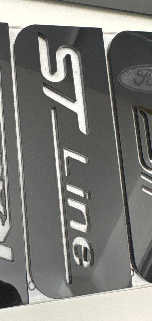 2x 4D Acrylic Stylish Number Plate FORD ST LINE Stickers Side Badges